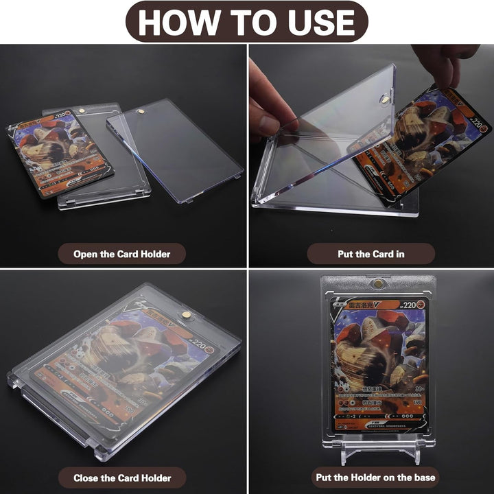 Magnetic Trading Card Holders with Adjustable Display Stand