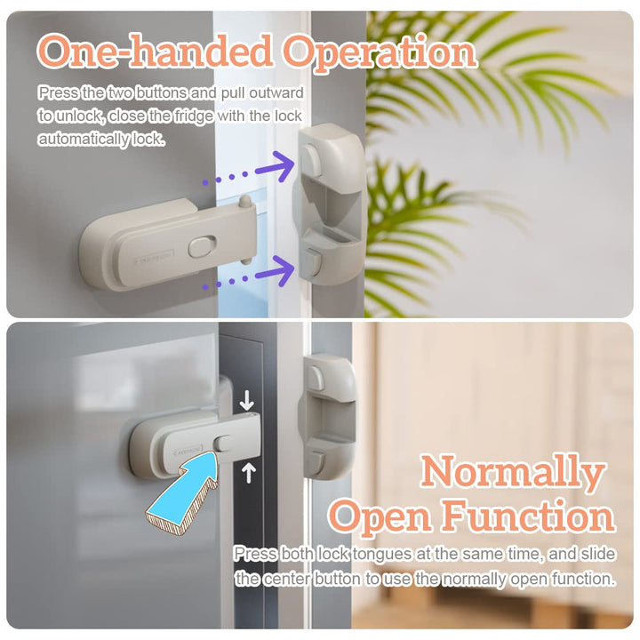Mom'S Choice Gold Awards Winner -  1 Pack Updated Child Proof Refrigerator/Fridge/Freezer Door Lock Apply to Max 1"(25Mm) Sealing Strip for Toddlers and Kids, No Tools Need or Drill (Grey)