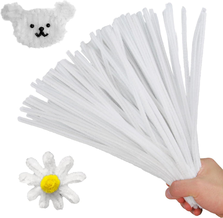 200PCS Pipe Cleaners with Instruction Manual 20 Colors Chenille Stems Bulk Art Craft Supplies Colorful Thick Fluffy Fuzzy Wire Sticks DIY Project for Kids Adults Back to School Supplies