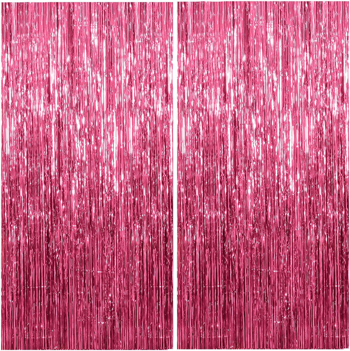 2 Pack Blue Streamers Party Decorations Fringe Backdrop Ocean Themed Decorations Foil Curtain Backdrop Blue Birthday Ocean Party Decor Supplies