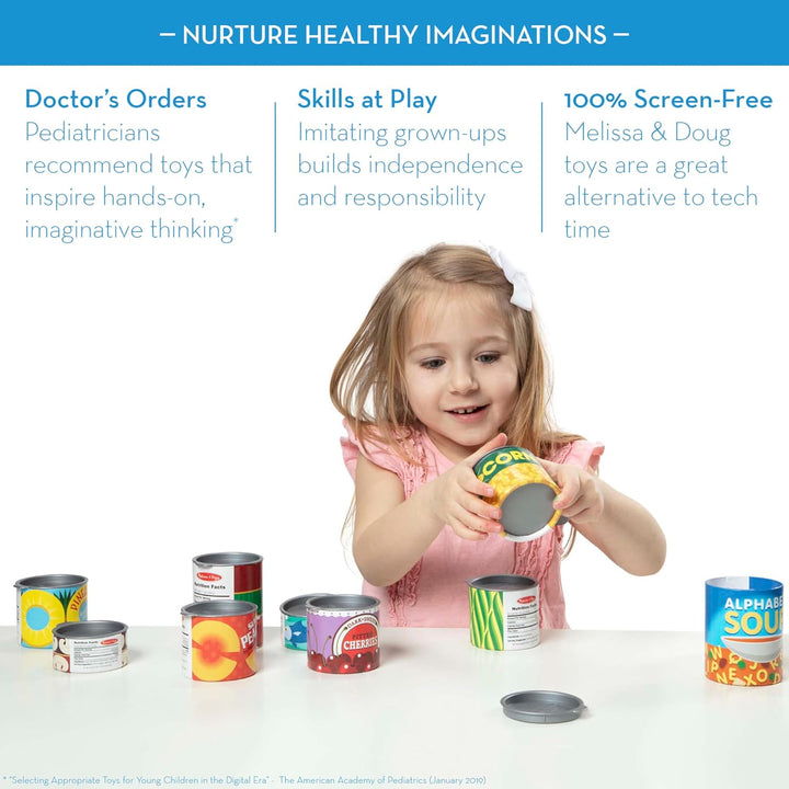 Let'S Play House! Grocery Cans Play Food Kitchen Accessory - 10 Stackable Cans with Removable Lids