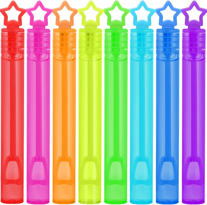 32 Pcs 8 Colors Neon Bubbles Party Favors for Kids, Mini Star Bubble Wand Bulk in Gift Box as Goody Bags Stuffer, Classroom Giveaways, Carnival Prizes Toy, Birthday Treats, Party Supplies for Toddlers
