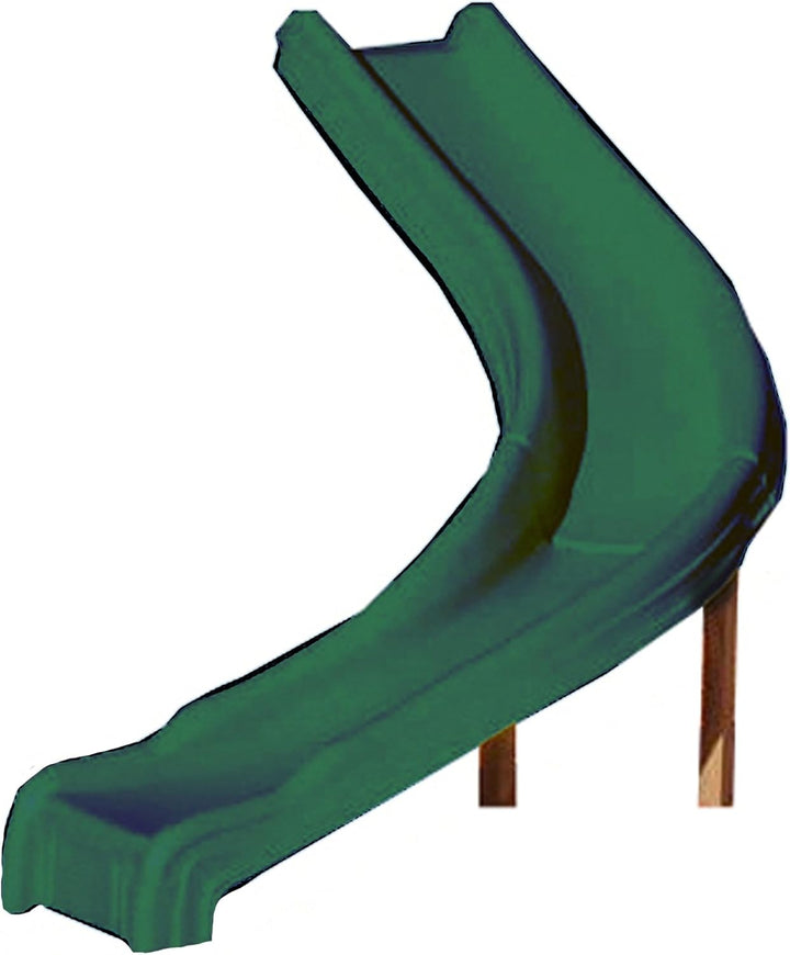 WS 8338 Side Winder Curved Plastic Slide for 4' Decks with Safety Handles, Green