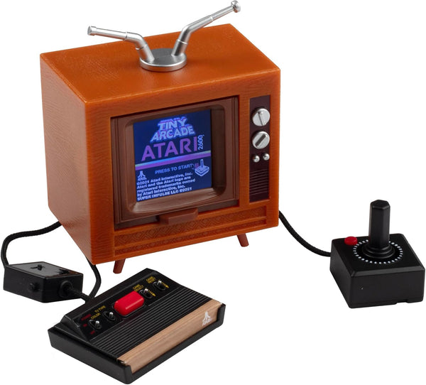 Tiny Arcade Atari 2600 3.5" Mini Retro Game - Playable Console & TV W/ Real Gameplay & Sound-10 Classic Video Games: Pac-Man, Breakout, &More(Ages 8+)