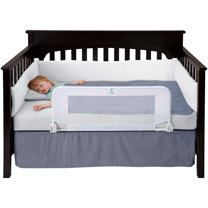 Convertible Crib Bed Rail for Toddlers, Crib Rail Guard with Reinforced Anchor Safety