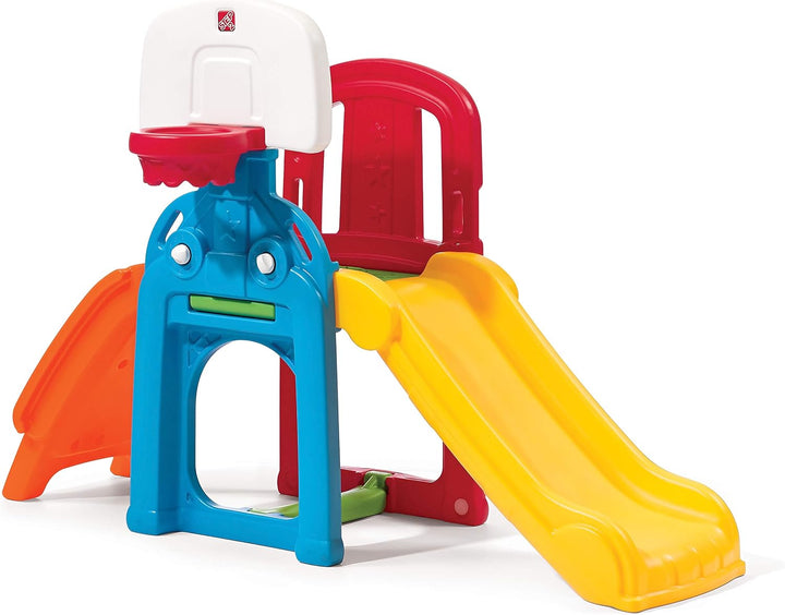 Game Time Sports Climber, Kids Indoor/Outdoor Playset, Backyard Playground Set, Slide, Climbing Wall, Basketball Hoop, outside Jungle Gym, for Toddlers 2-6 Years Old
