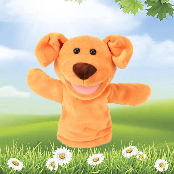Puppy Hand Puppet Soft Animal Plush Toy with Movable Mouth Interactive Storytelling Cute Dog Toys Creativity and Imagination Christmas Birthday Gifts for Toddlers Kids,12.5''
