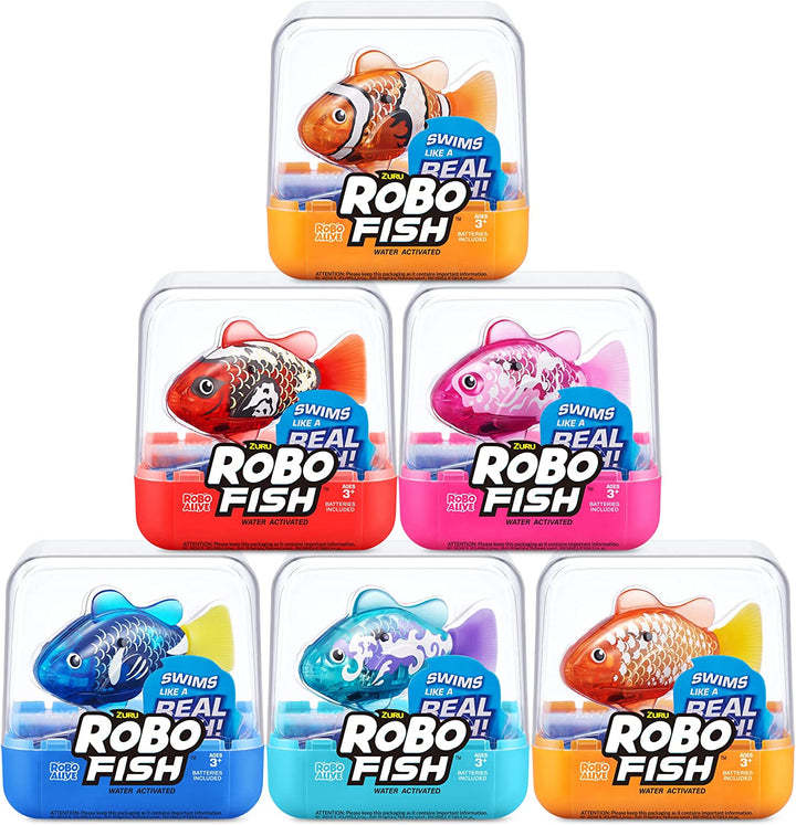 Robo Fish Robotic Swimming Fish (Teal + Orange) by  Water Activated, Changes Color, Comes with Batteries, Amazon Exclusive (2 Pack) Series 3