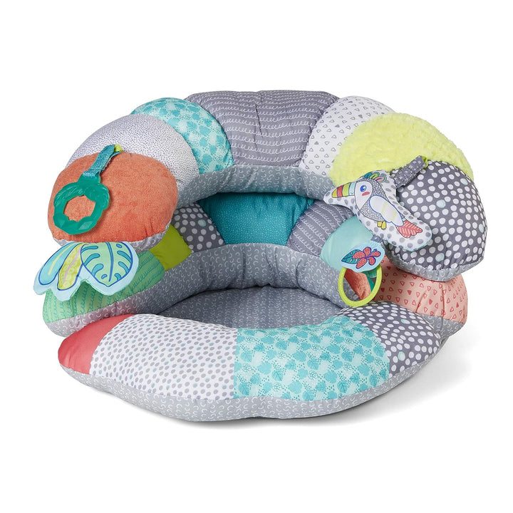2-In-1 Tummy Time & Seated Support, Baby Floor Seat for Tummy Time & Early Sitting, Soft, Supportive, Engaging Toys, Toucan