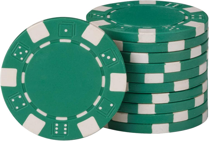 11.5 Gram Texas Hold 'Em Claytec Poker Chip Set with Aluminum Case, 300 Striped Dice Chips