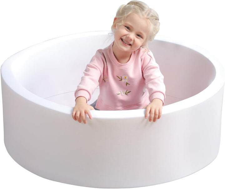 Foam Ball Pit, 36" X 12" Indoor Outdoor Soft round Ball Pool Playpen Ideal Gift Toy for Babies Kids and Toddler Children (No Balls) - Light Gray