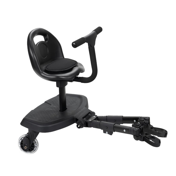 Universal 2-In-1 Stroller Board，Child Rider Stroller Attachment with Saddle Seat and Standing Platform ，Quick and Easy to Use, Safety Design 2025 Upgrade