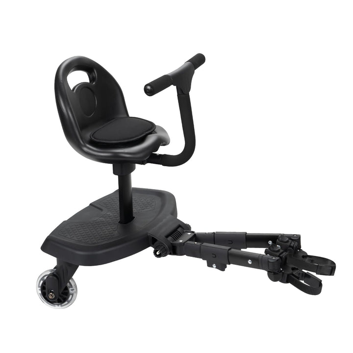 Universal 2-In-1 Stroller Board，Child Rider Stroller Attachment with Saddle Seat and Standing Platform ，Quick and Easy to Use, Safety Design 2025 Upgrade