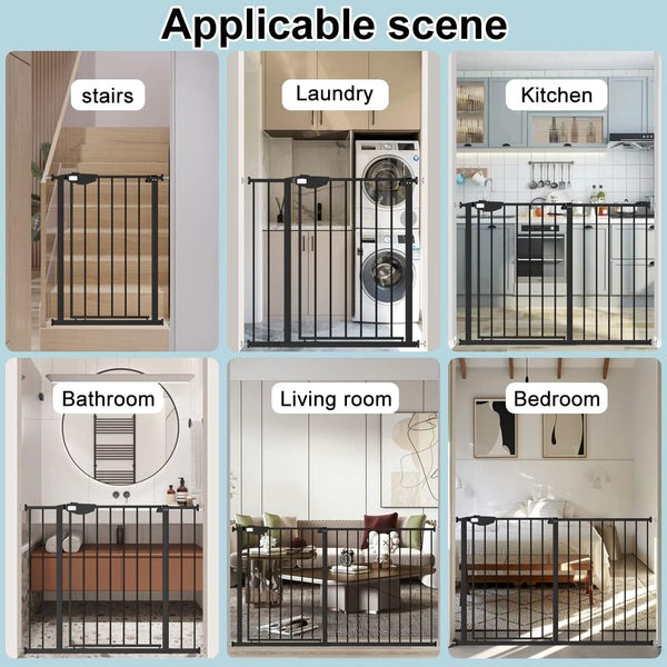 Paws Portable Pet Gate: 26-40" Wide. Pressure Mount. No Tools Needed. Made in USA. Dog Gate 23" Tall, Expandable, Durable Dog Gates for Doorways, Fieldstone Gray