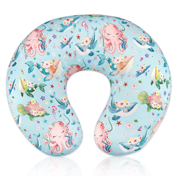 Nursing Pillow Cover Stretchy Removable Cover for Breastfeeding Pillows, Ultra Soft Comfortable Slipcover for Baby Girl and Boy, Green Leaf