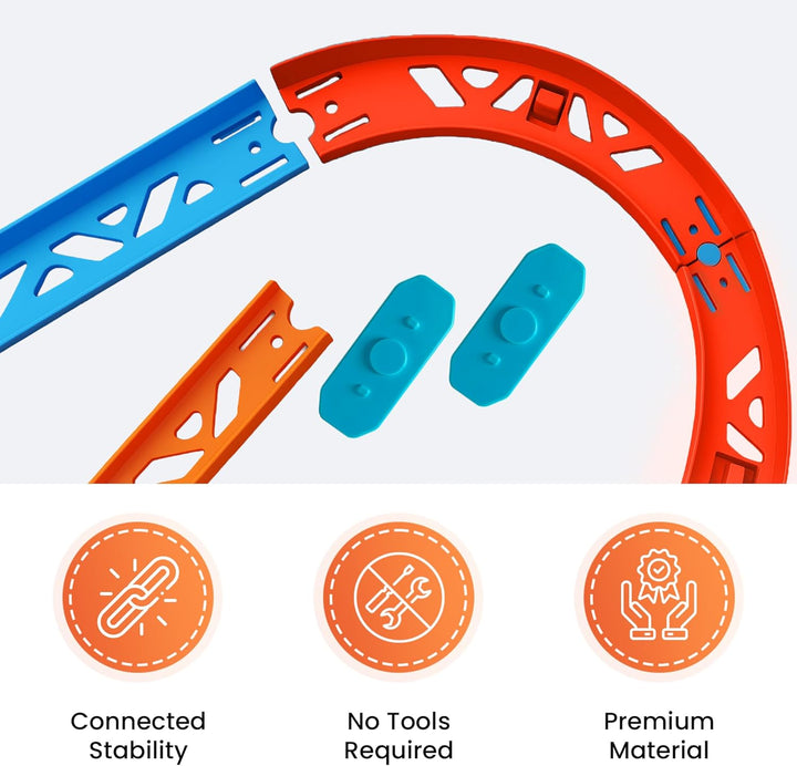 Replacement Curve Track Set Pieces for Hot Wheels 88-Piece Pack Straight & Curve Track Set, Connectors Included, 36-Feet of Track, Bundle