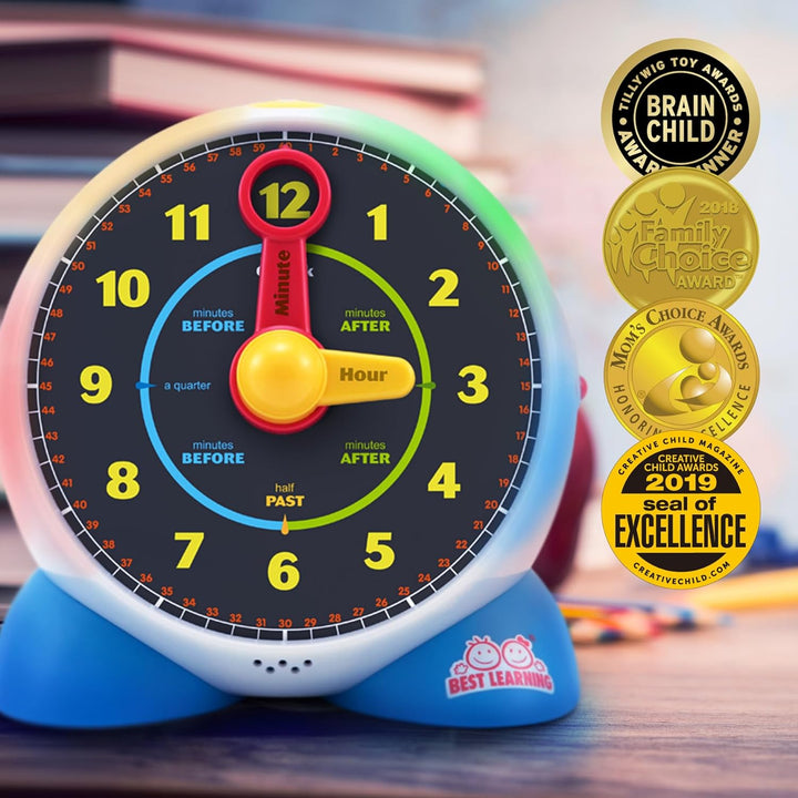 Learning Clock - Educational Talking Learn to Tell Time Teaching Toy with Quiz and Music Sleep Mode - Toddlers & Kids Ages 3, 4, 5, 6 Years Old Boy and Girl Birthday Present