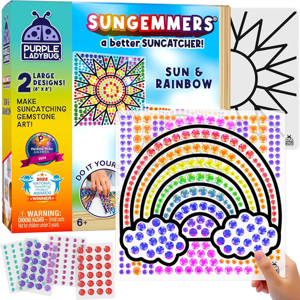 SUNGEMMERS Window Gem Art Suncatcher Kits - Summer Activities for Kids, Birthday Gifts for Girls & Boys, Crafts for Ages 4-10, Fun DIY Art Kit for Kids 6-12