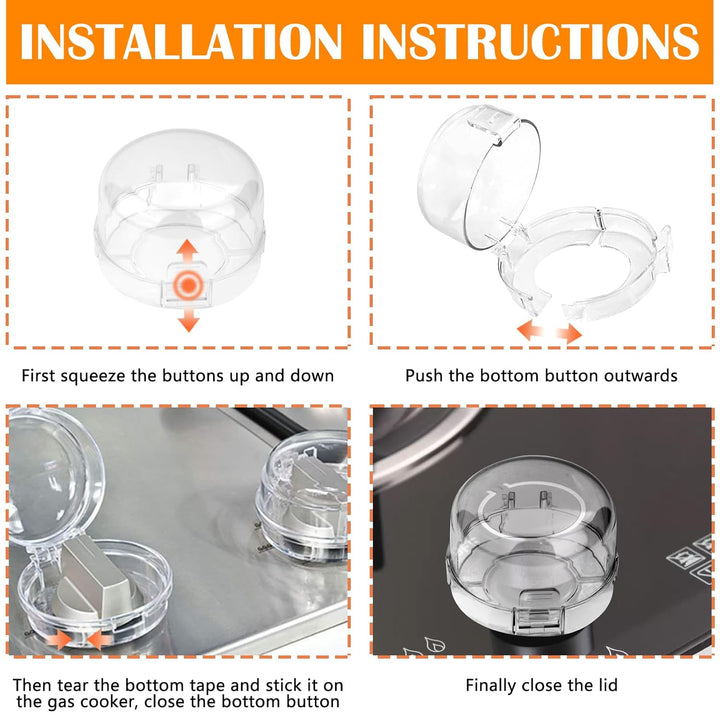 5-Pack Stove Knob Safety Covers,Upgraded Press Gas Stove Knob Locks,Durable Design Childproof Oven Knob Locks for Babies and Pets, Sticky and Easy to Install,Transparent