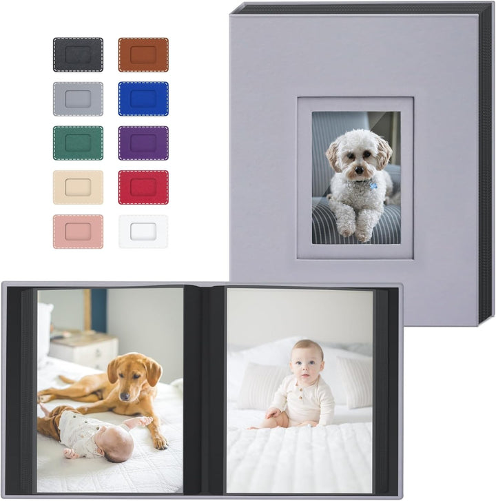 Photo Album 4X6 300 Pockets with Leather Hardcover Cover, Small Photo Album Holder Book with 50Pcs Pages for Family Travel Wedding Baby Gifts