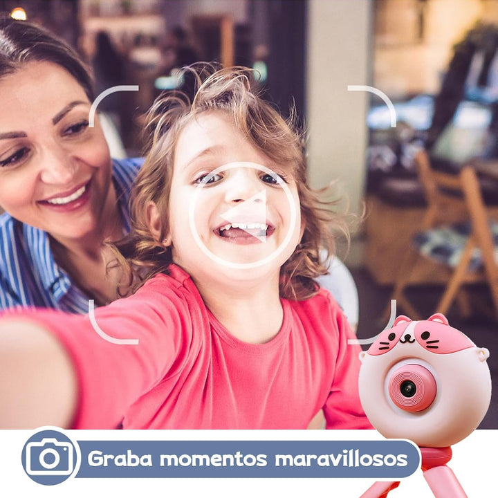 Kids Camera with Tripod, Kid Camera Toys with Flip-Up Lens for Selfie & Video, MP3 Player, Christmas Birthday Gifts for Boys Girls, 32G SD Card Included (Yellow Chicken)