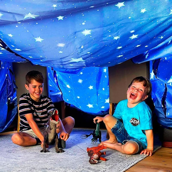 Blanket Fort Building Kit for Kids 4-8 8-12+ - Make a Portable Playhouse, Play Tent. Build a Fort Making Kit/Builder Blankets - Ultimate Indoor/Outdoor Play for Girls/Boys Toys Age 3-12