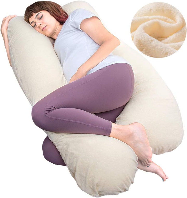 Pregnancy Pillow, U Shaped Full Body Pillow for Maternity Support, Sleeping Pillow with Cover for Pregnant Women (Dark Grey)