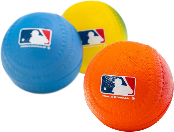 Foam Baseballs - Soft Foam Practice Baseballs for Kids - Perfect for Hitting and Indoor or Outdoor Play - 3 Pack - Official MLB Licensed Product