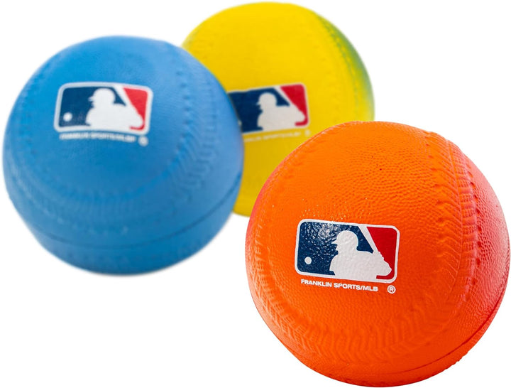 Foam Baseballs - Soft Foam Practice Baseballs for Kids - Perfect for Hitting and Indoor or Outdoor Play - 3 Pack - Official MLB Licensed Product
