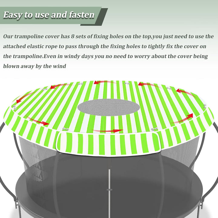 Trampoline Tent Cover for 12 Ft round Trampolines, Outdoor Anti-Uv Shade Cover with Detachable Shoe Bag,Top Replacement Cover Only
