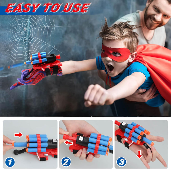 Web Shooters Toy for Kids 2 Pack, Toy for 3 4 5 6 7 8 Year Old Boy, Web Slinger with Spider Glove Launcher, Toys for Boys 4-6 6-8, Birthday Gifts