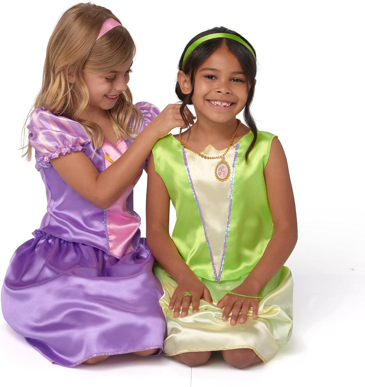 Princess Dress up Trunk – 21-Piece Deluxe Costume Set Featuring Ariel, Jasmine, Tiana & Rapunzel Outfits with Accessories & Storage Trunk – Amazon Exclusive