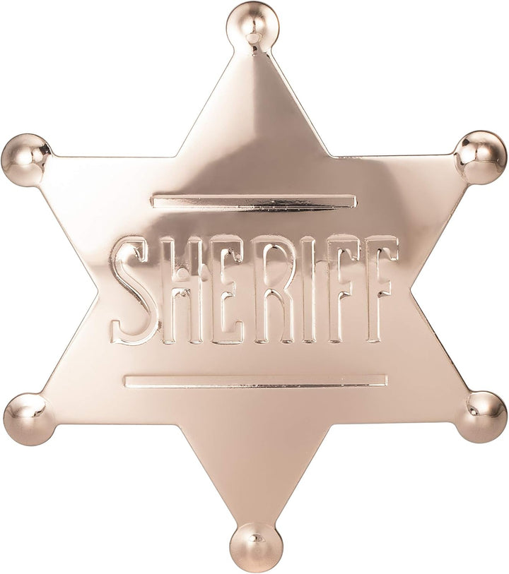 Branded Sheriff Badges - Metal Sheriff Badge for Kids, Girls and Adults - Cowboy Party Decoration