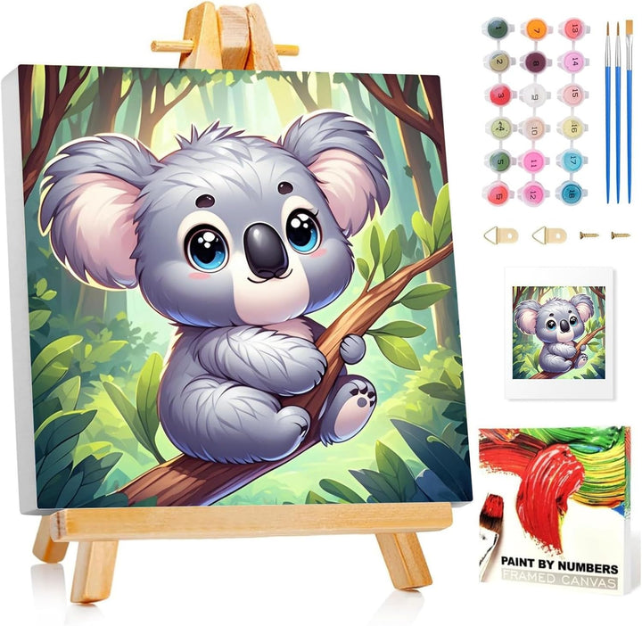 Paint by Numbers Kit for Kids with Frame, Sea Turtles Paint by Number with Frame, Paint by Number Kids Age 5-8-12 for Gifts and Home Decor (8X8Inch)