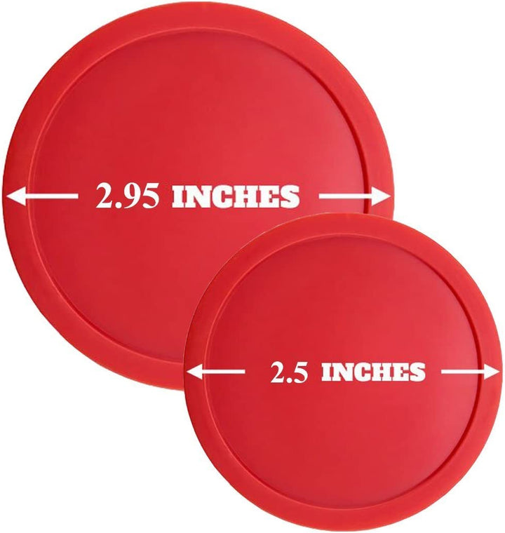 Home Standard Air Hockey Paddles and 2 Size Pucks, Small Size for Kids, Large Size for Adult, Great Goal Handles Pushers Replacement Accessories for Game Tables (2 Striker, 6 Puck Pack)