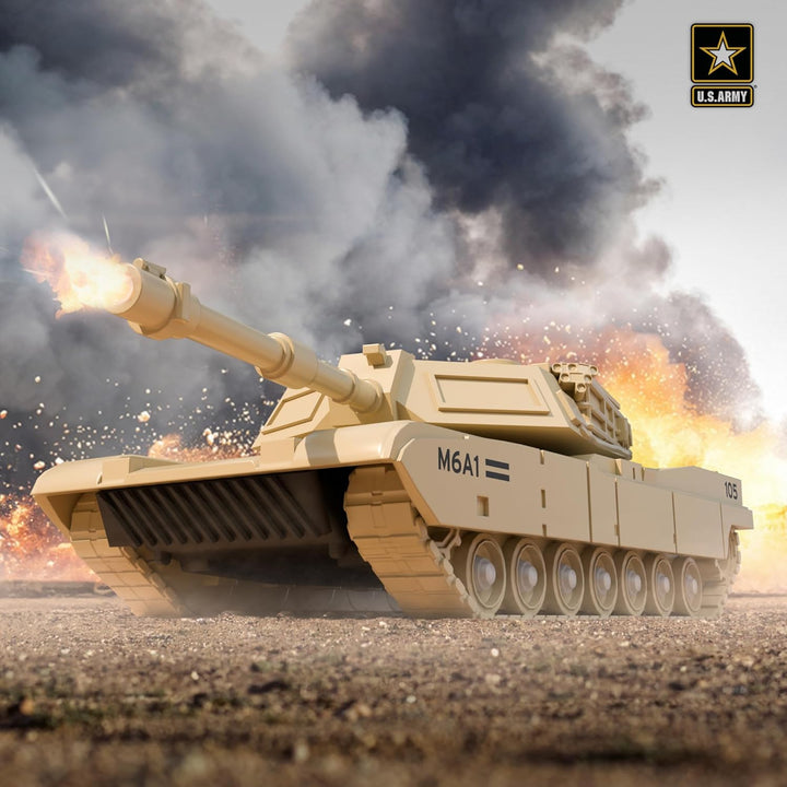 U.S. Army Toy Friction Combat Tank with Lights and Sounds for Boys