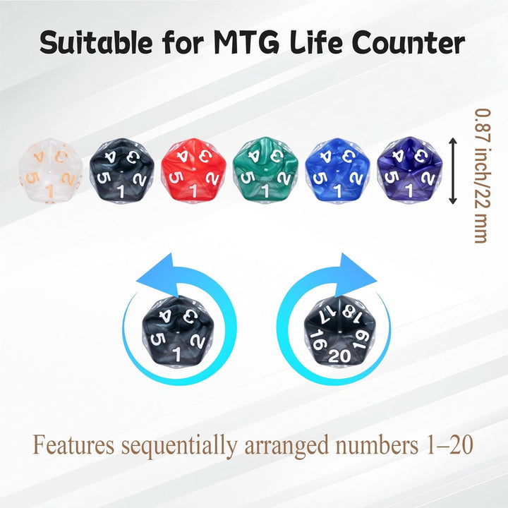 78 Pieces MTG Dice Set with plus 1 Life Counter & Keyword Token Dice & Shield & Spindown Dice in 12 Colors for MTG, Cards Gaming Accessories