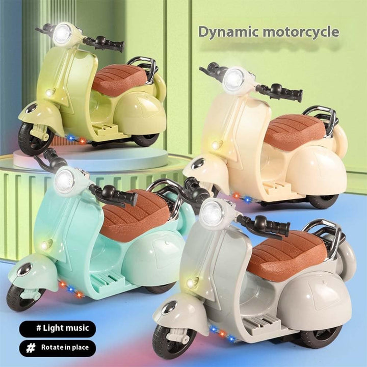 Scooter with Remote for Labubu, Electric Micro Mini Scooter for Labubu Accessories, Funny Plastic Doll Scooter Vehicles, Rotate 360° Interactive Scooter Ornaments Gifts for Lbubu Fans(Gray,With Batter