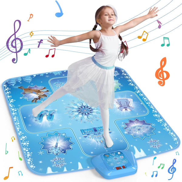 Dance Mat - Frozen Toys for Girls Electronic Dance Pad with 5 Game Modes, Built-In Music, Touch Sensitive Light up LED Kids Musical Mat, Christmas & Birthday Gift for Girls 3-12