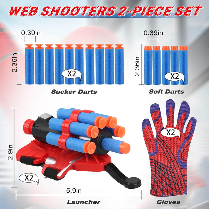 Web Shooters Toy for Kids 2 Pack, Toy for 3 4 5 6 7 8 Year Old Boy, Web Slinger with Spider Glove Launcher, Toys for Boys 4-6 6-8, Birthday Gifts