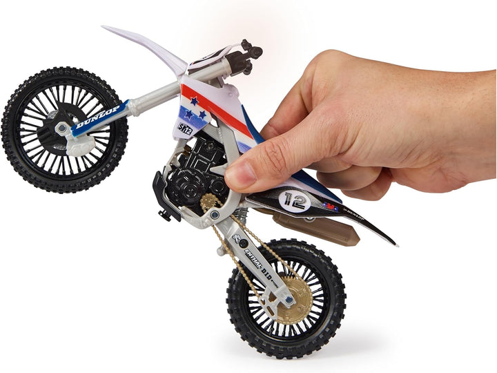 , Authentic Shane Mcelrath 1:10 Scale Collector Die-Cast Toy Motorcycle Replica with Race Stand, for Collectors and Kids Age 5 and Up