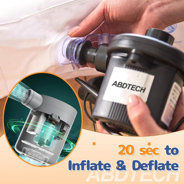 Inflatable Toddler Travel Bed - Portable Toddler Kids Travel Bed with Safety Sides Complete Kids Air Mattress Set with High-Speed Pump, Ideal for Vacation Camping and Sleepover (60 Inches)