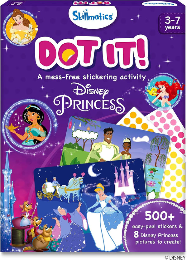 Dot It Sticker Art - Disney Princess, Mess-Free Fun for Kids, 500+ Stickers, Craft Kits, DIY Scrapbooking Activity, Travel Toys, Gifts for Girls & Boys Ages 3, 4, 5, 6, 7