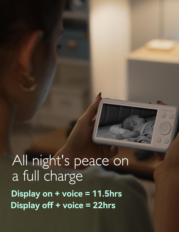 Video Baby Monitor, 1080P 5" HD Baby Monitor with Camera & Wall Mount, Infrared Night Vision, 5000Mah Battery, 2-Way Audio, Temperature Sensor, Lullabies, 960Ft Range, Ideal for New Moms, BM01