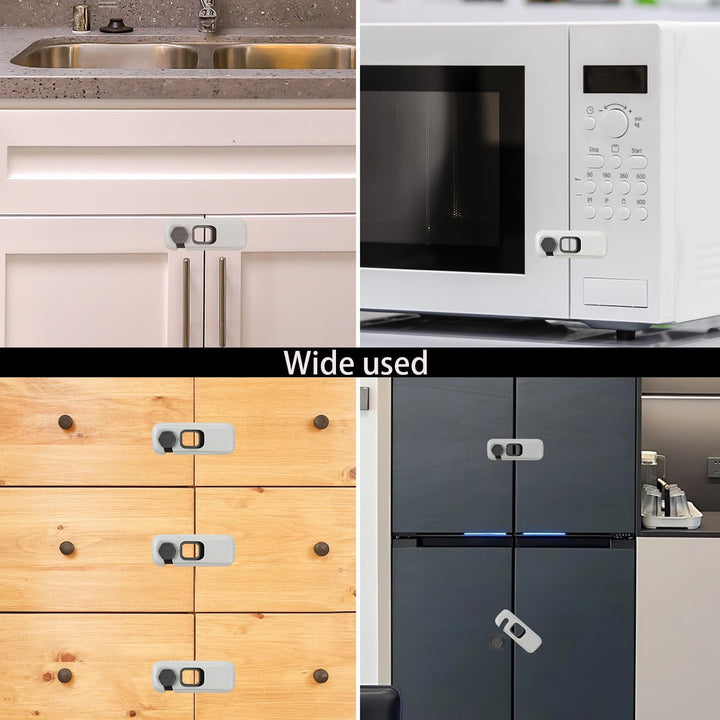 2Pack Child Proof Refrigerator Lock,Fridge Locks for Kids with Sticky Adhesive Pads,Baby Safety Locks for Fridges, Cabinets, Drawers, Double Doors and More (2 Pack)