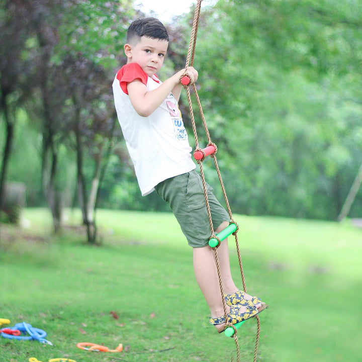 6.6FT Climbing Rope Ninja Ladder for Kids - Kids Ninja Warrior Obstacle Course Accessories - Swing Rope Ladder