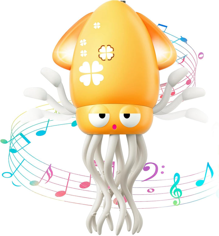 Dancing Octopus Baby Toy, Electric Crawling Octopus Tummy Time Toy, Rechargeable Magic Dancing Music Squid Baby Toys for 3 4 5 Year Old Kids Boy Girl Birthday Gifts Christmas Stocking Stuffers(Green)