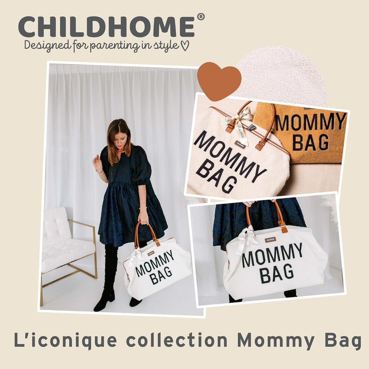 the Original Mommy Bag, Large Baby Diaper Tote Bag, Mommy Hospital Bag, Mommy Travel Bag, (Teddy White)