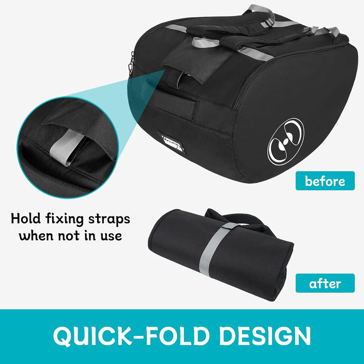 Padded Car Seat Travel Bag for Airplane, Compatible with Doona Car Seat Stroller, Infant Car Seat Bags with Lockable Zipper, Foldable Gate Check Stroller Bag Backpack for Baby Travel