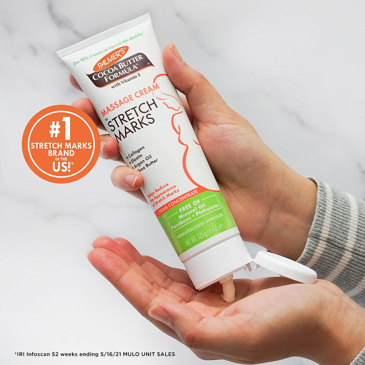 Cocoa Butter Formula Massage Cream for Stretch Marks and Pregnancy Skin Care, 4.4 Ounces (Pack of 2)